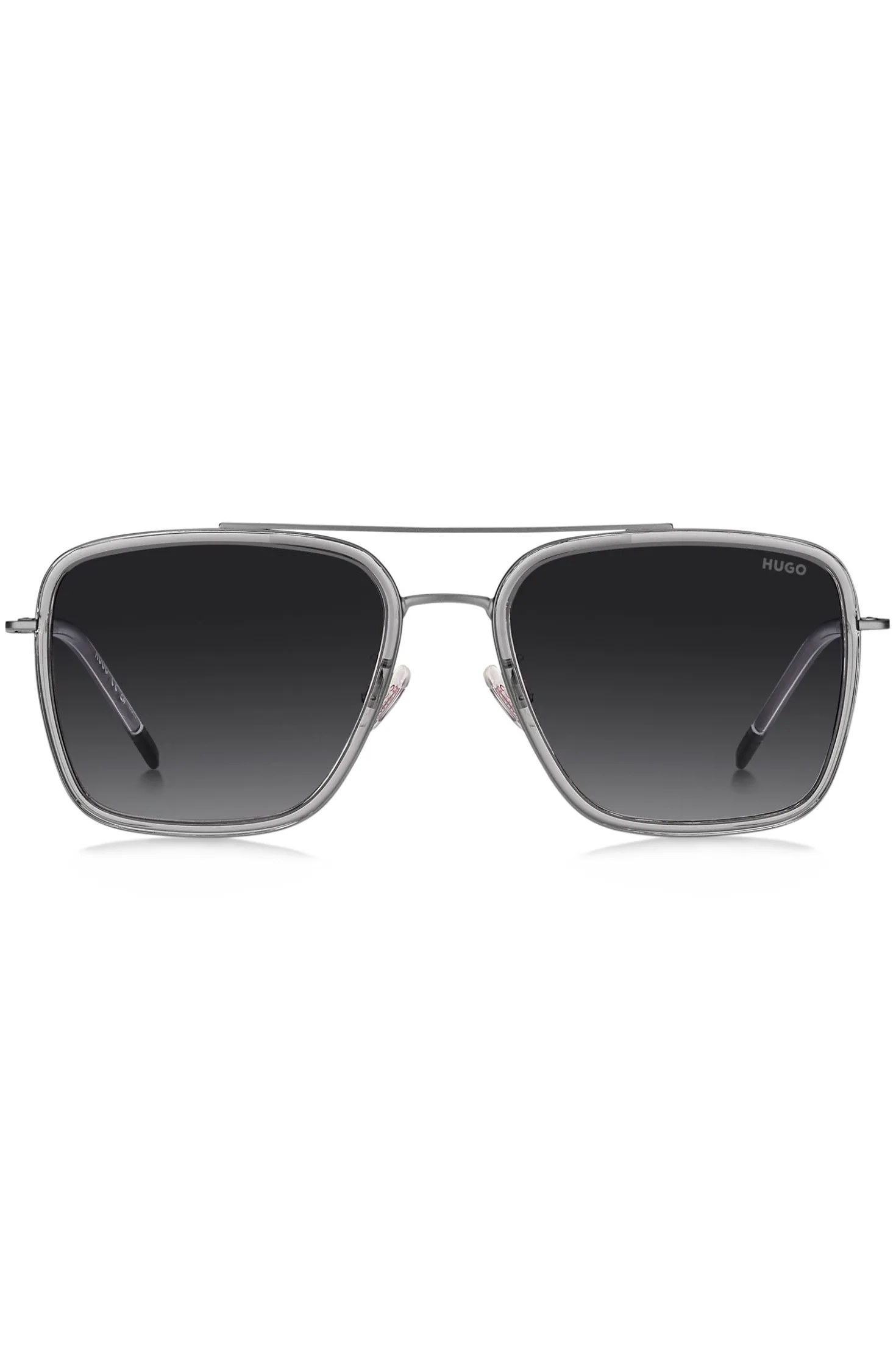Grey sunglasses with double bridge