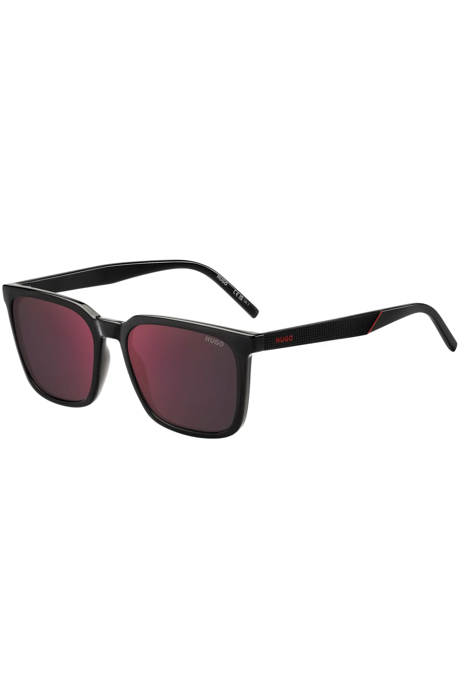 Grey sunglasses with textured temples