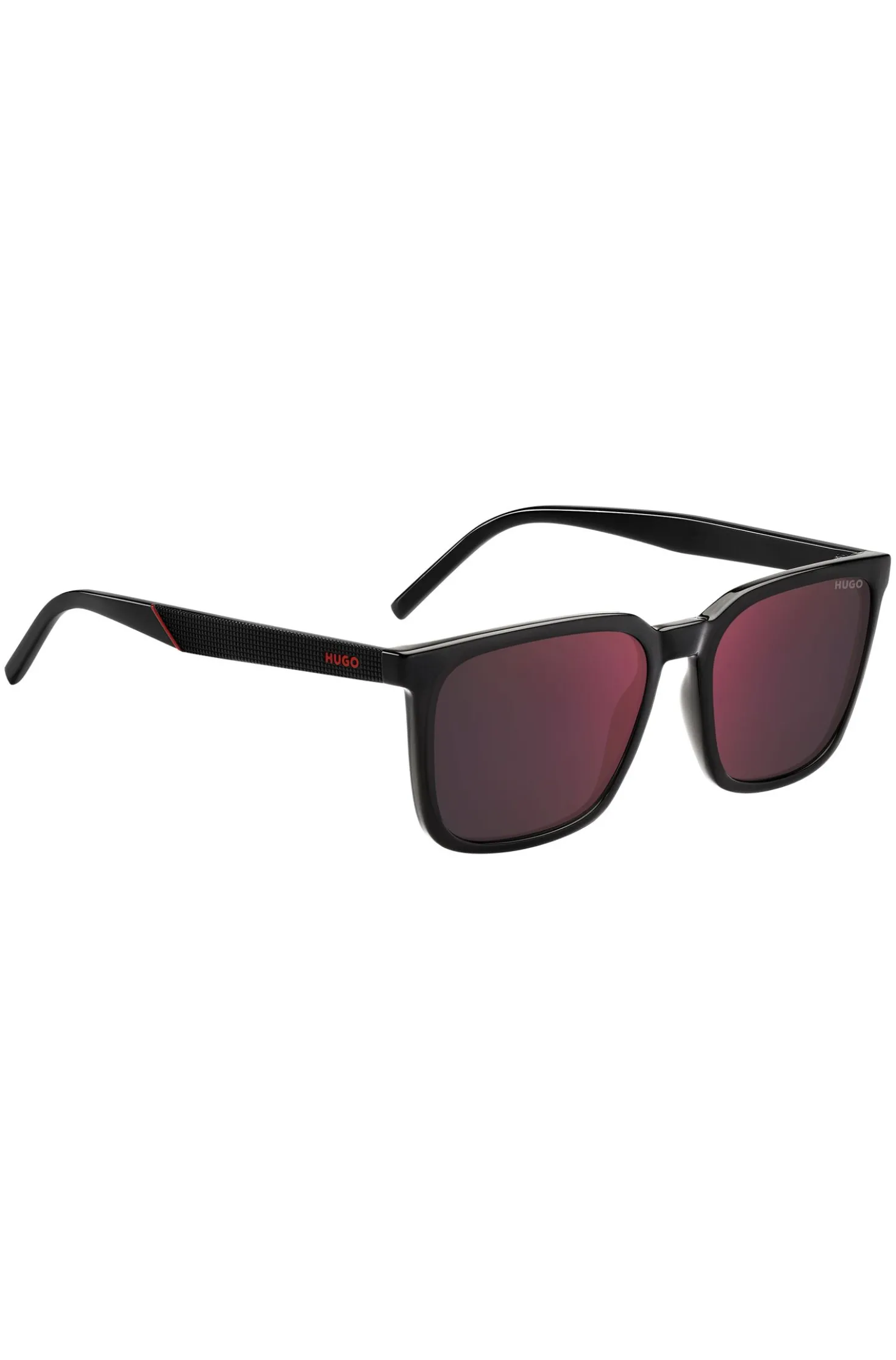 Grey sunglasses with textured temples