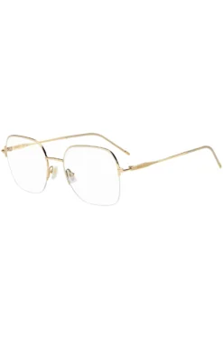 Half-rim gold-tone optical frames with embossed logo