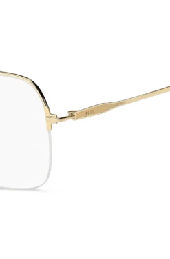 Half-rim gold-tone optical frames with embossed logo