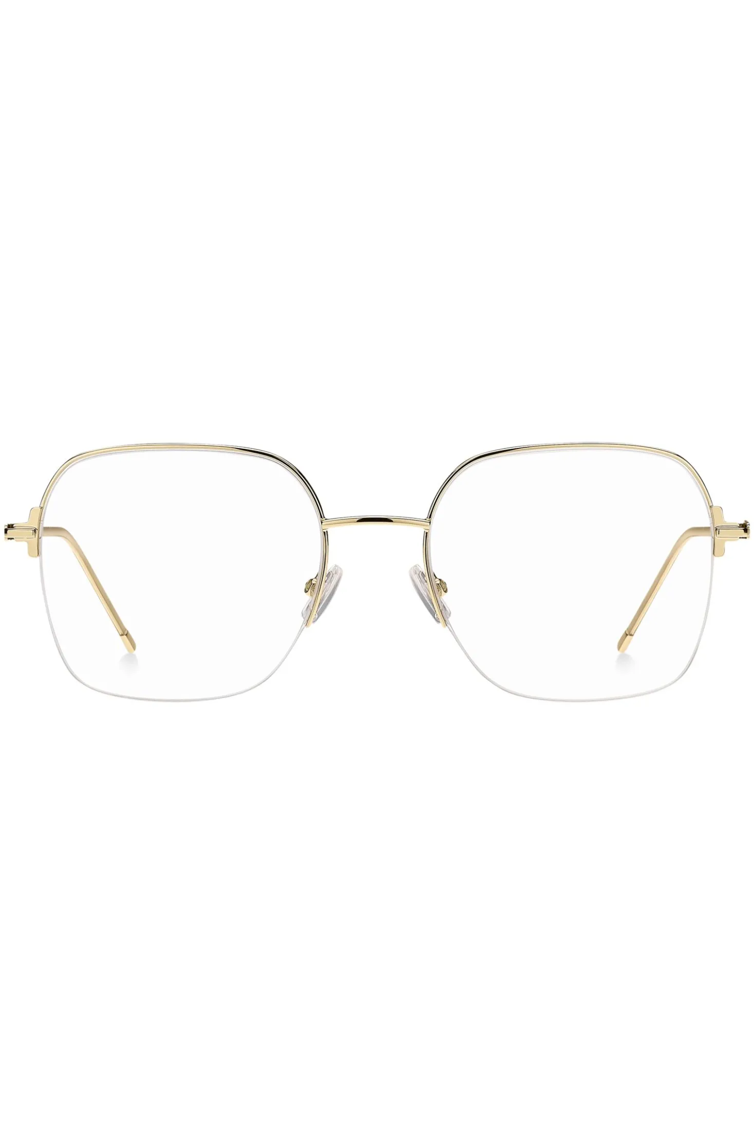 Half-rim gold-tone optical frames with embossed logo