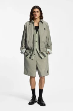 Harrington jacket with houndstooth pattern