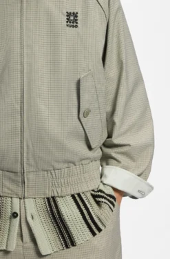 Harrington jacket with houndstooth pattern