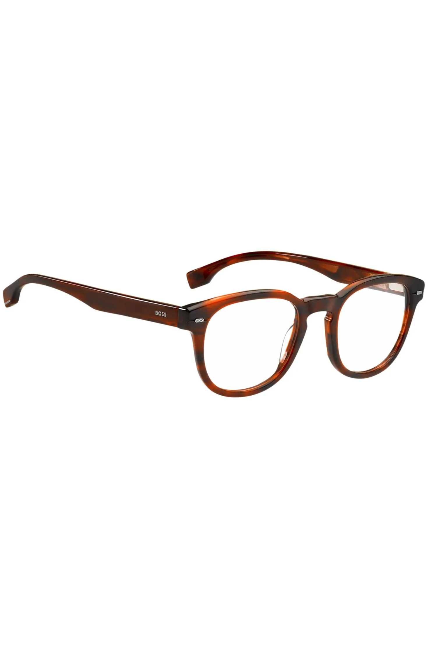 Havana-acetate optical frames with metal rivets
