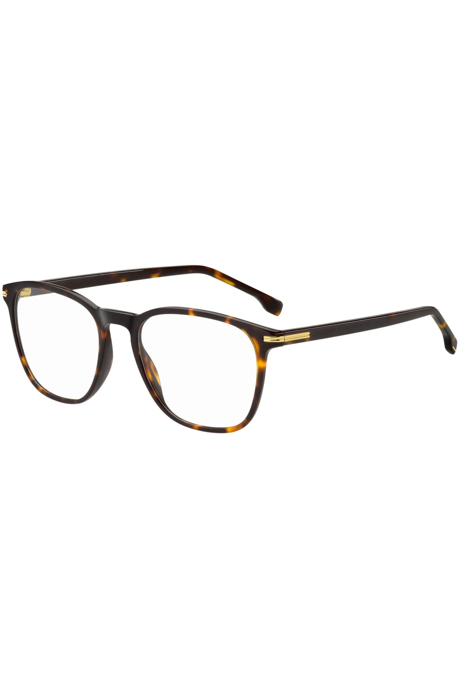 Havana-acetate optical frames with gold-tone hardware