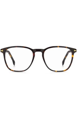 Havana-acetate optical frames with gold-tone hardware