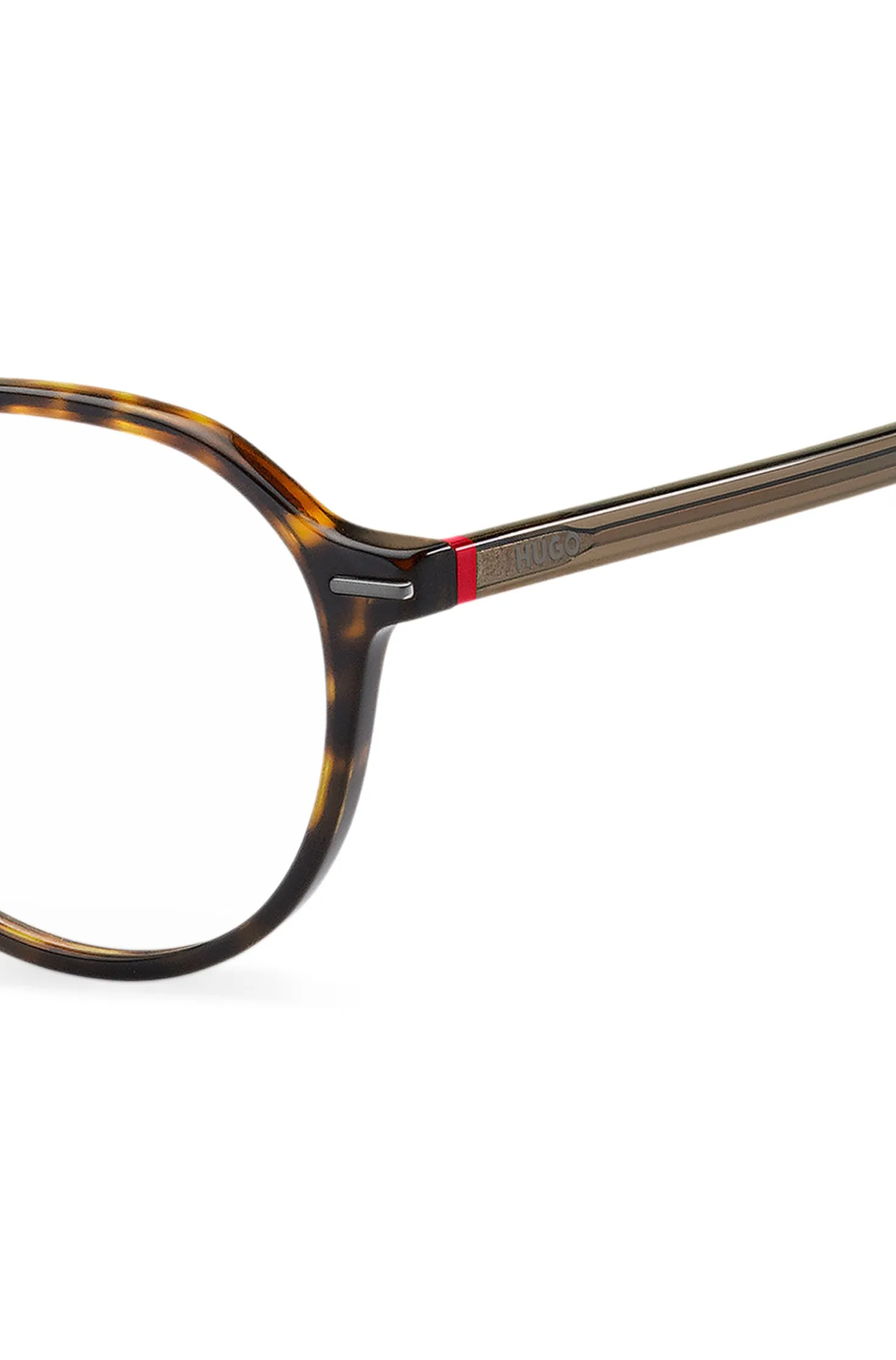 Havana-acetate optical frames with red details