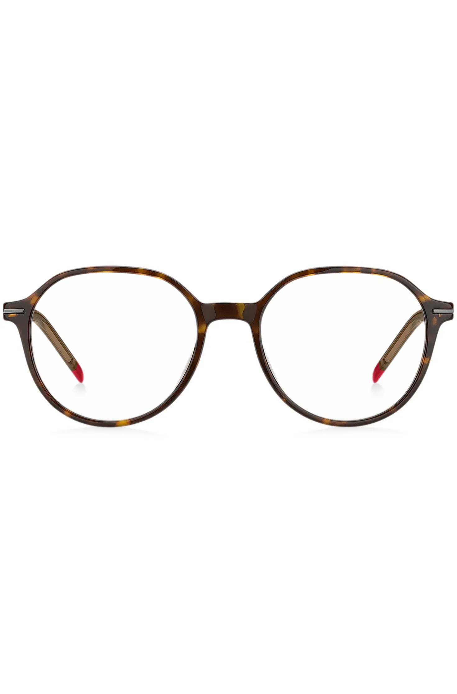 Havana-acetate optical frames with red details