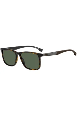 Havana-acetate sunglasses with rubber temples