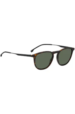 Havana-acetate sunglasses with steel temples