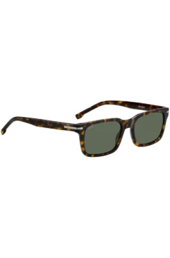 Havana-acetate sunglasses with silver-tone hardware