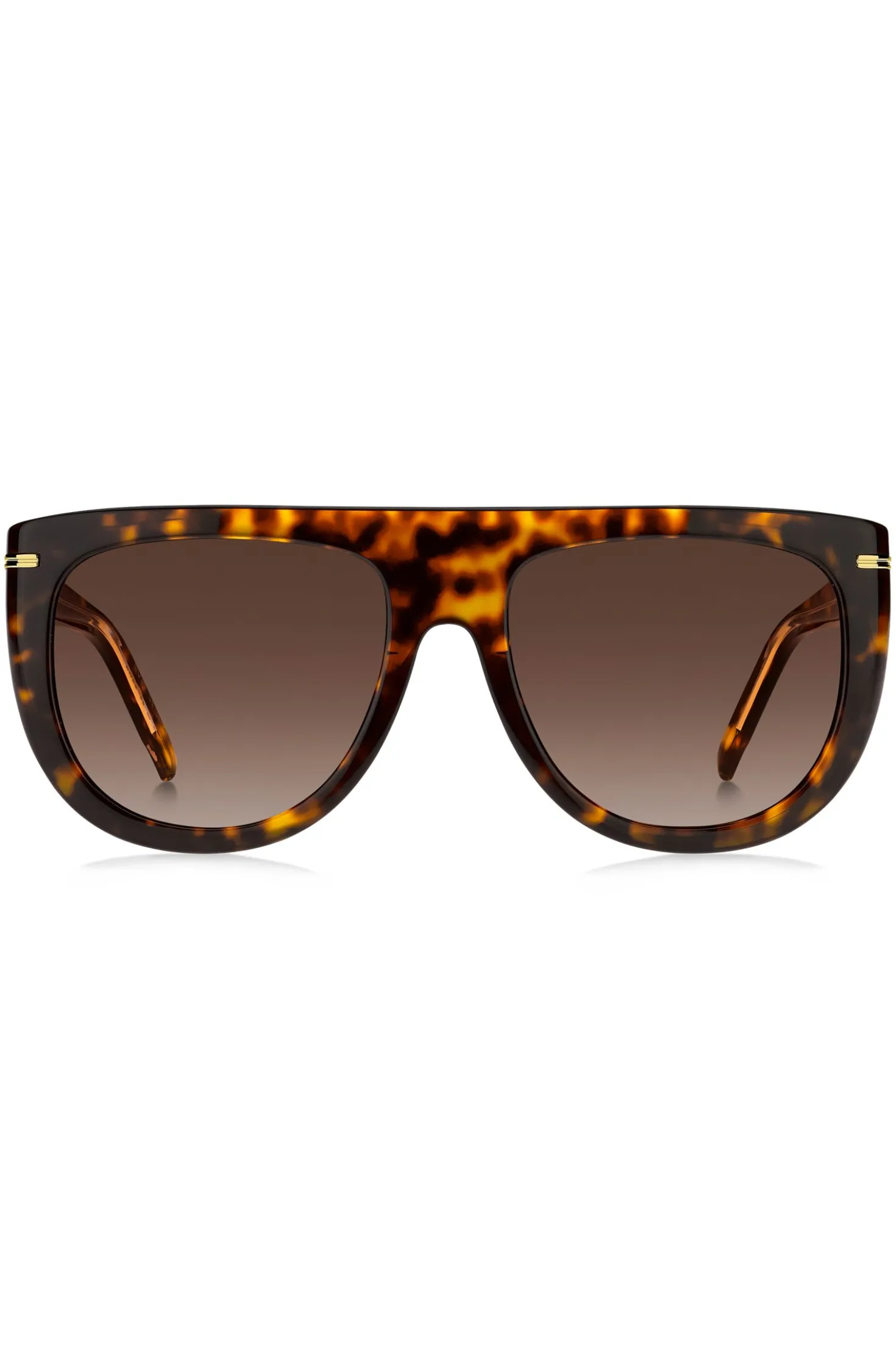 Havana-acetate sunglasses with gold-tone hardware