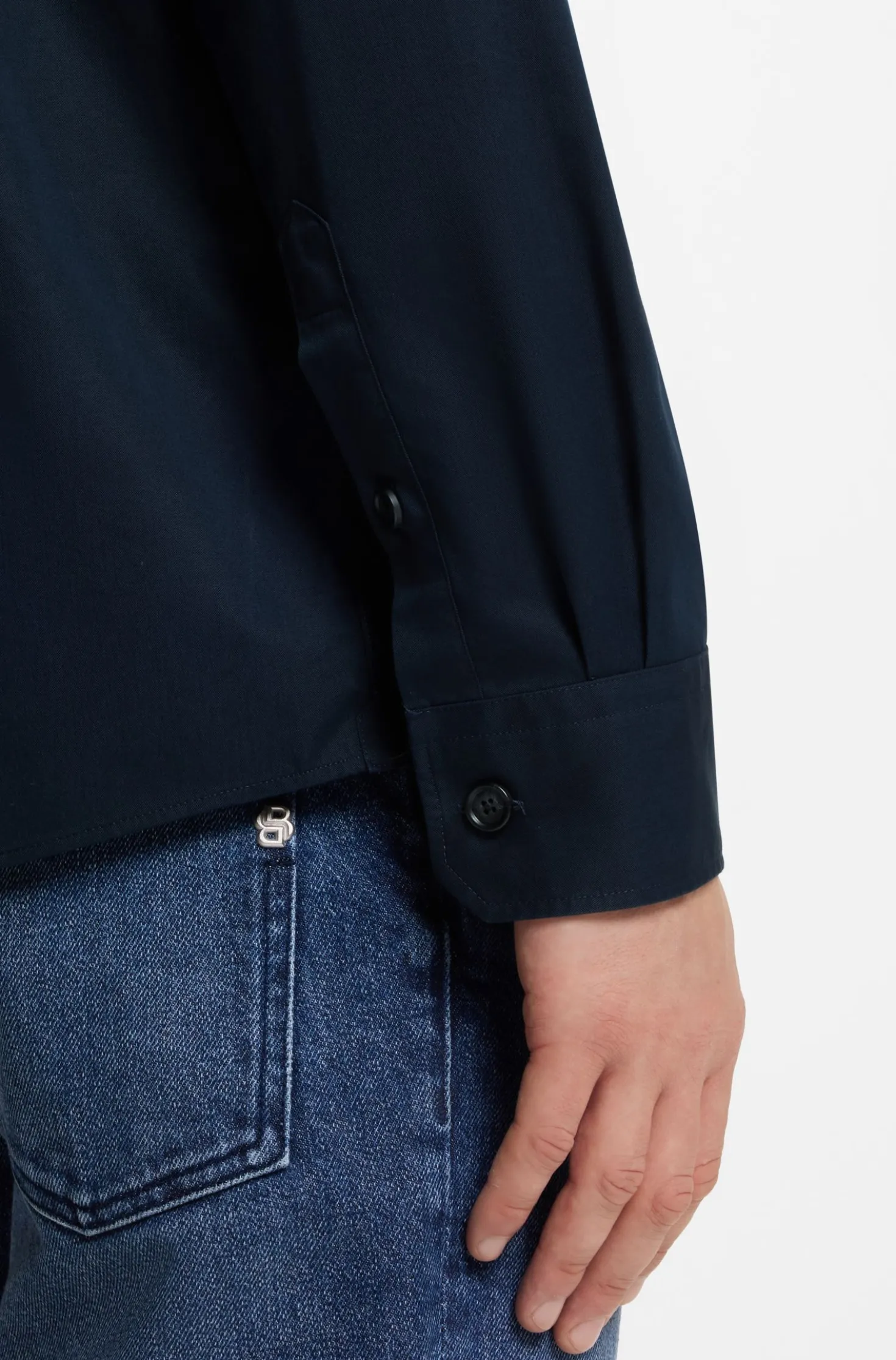Heritage casual-fit shirt in compact cotton poplin