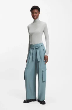 High-neck top in soft jersey