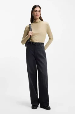 High-neck top in soft jersey