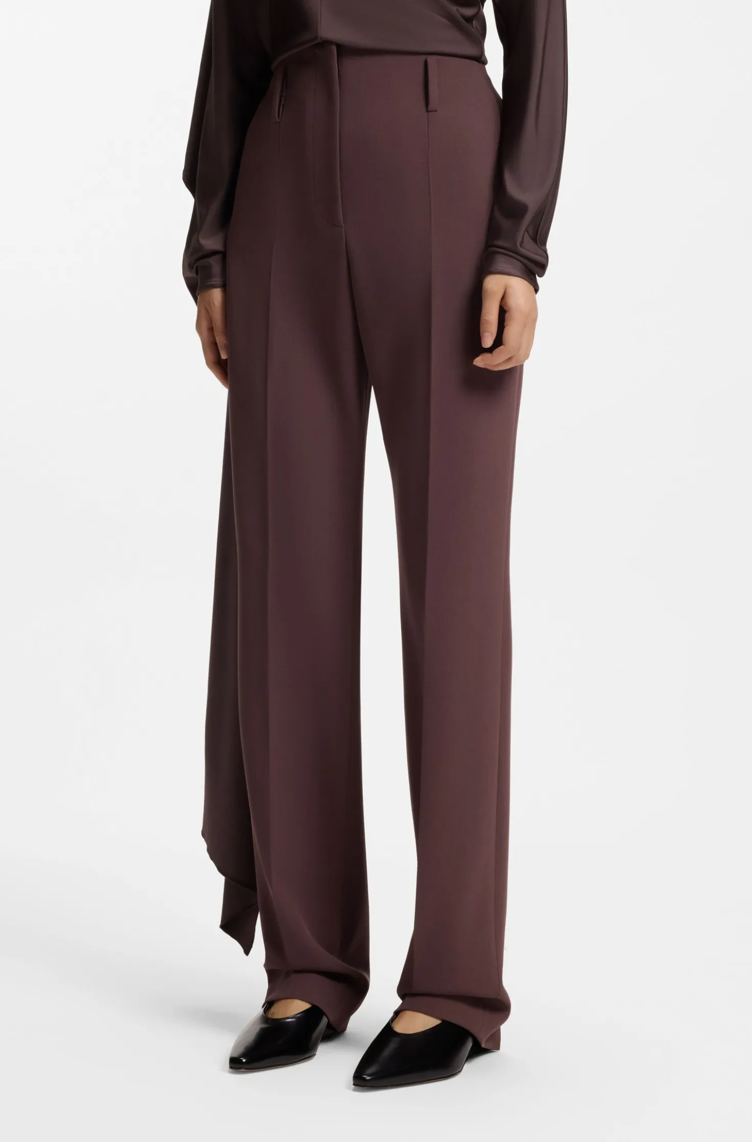 High-rise cigarette trousers in a virgin-wool blend