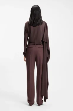 High-rise cigarette trousers in a virgin-wool blend