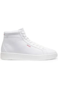 High-top trainers in faux leather
