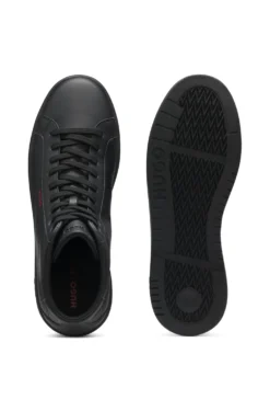 High-top trainers in faux leather