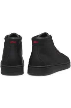 High-top trainers in faux leather