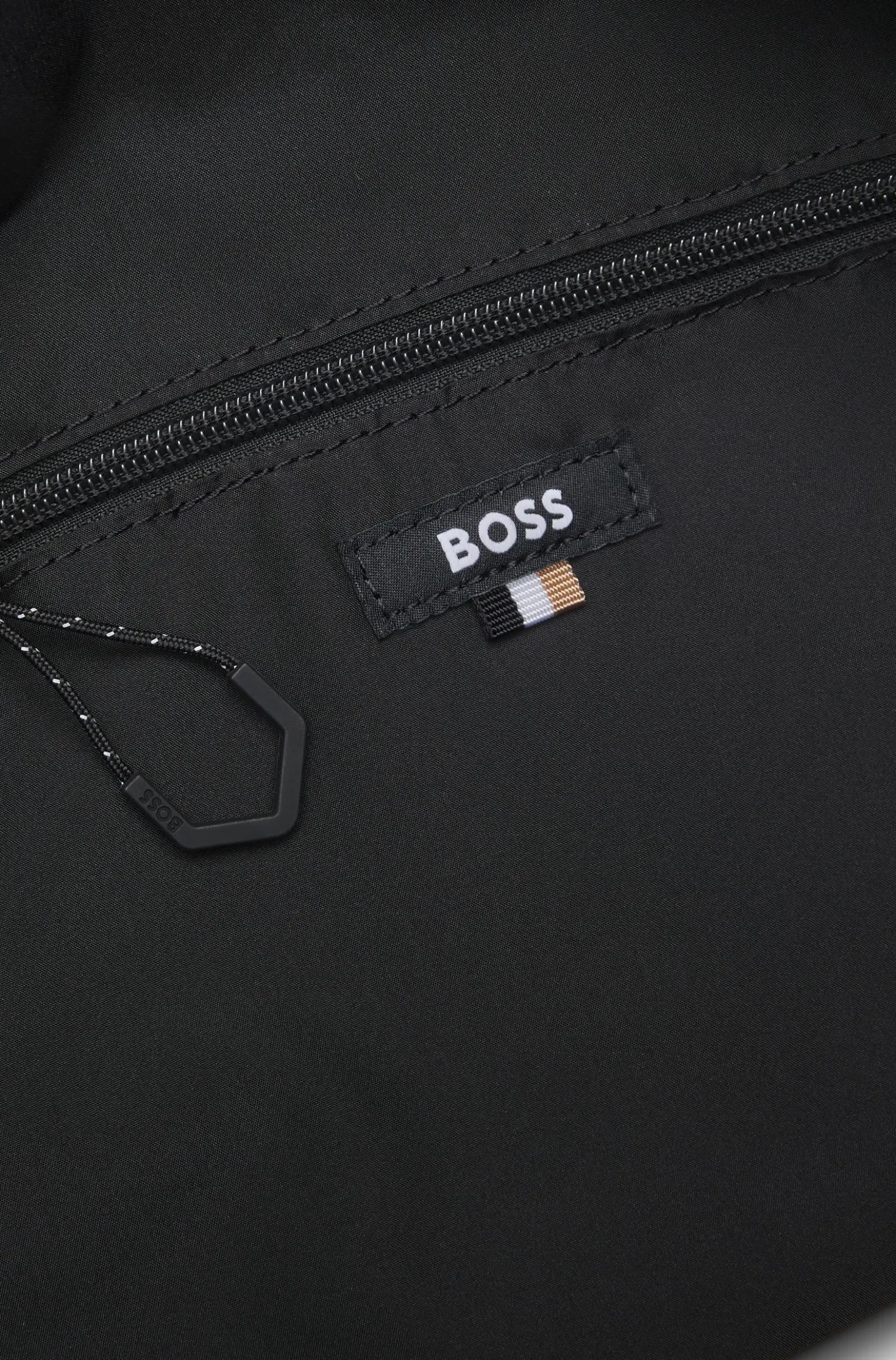 Holdall in structured fabric with logo and signature stripe