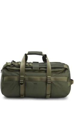 Holdall with backpack straps and logo lettering