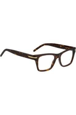 Horn-acetate optical frames with signature gold-tone detail