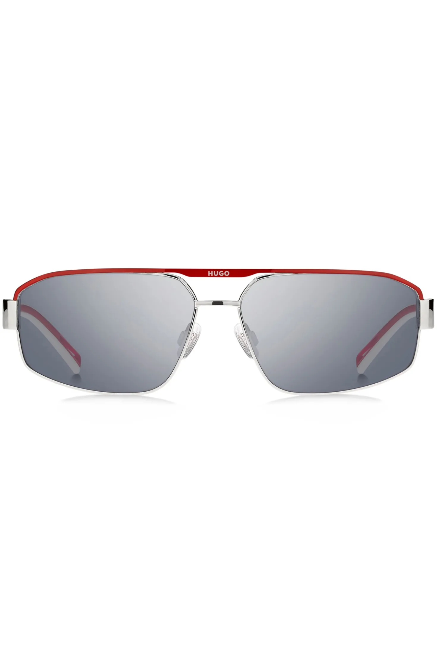 HUGO Eyewear Wrap-style sunglasses in white and red