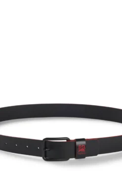 HUGO x RB Italian-leather belt with bull motif