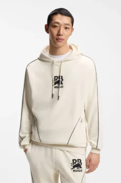 HUGO x RB stretch-cotton hoodie with bull motif