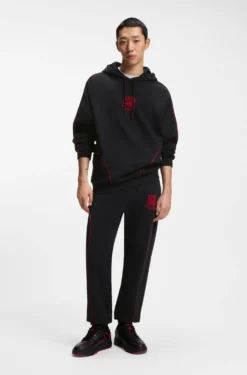 HUGO x RB stretch-cotton hoodie with bull motif