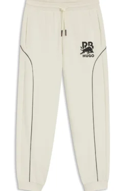HUGO x RB stretch-cotton tracksuit bottoms with bull motif