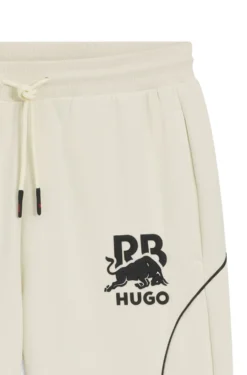 HUGO x RB stretch-cotton tracksuit bottoms with bull motif