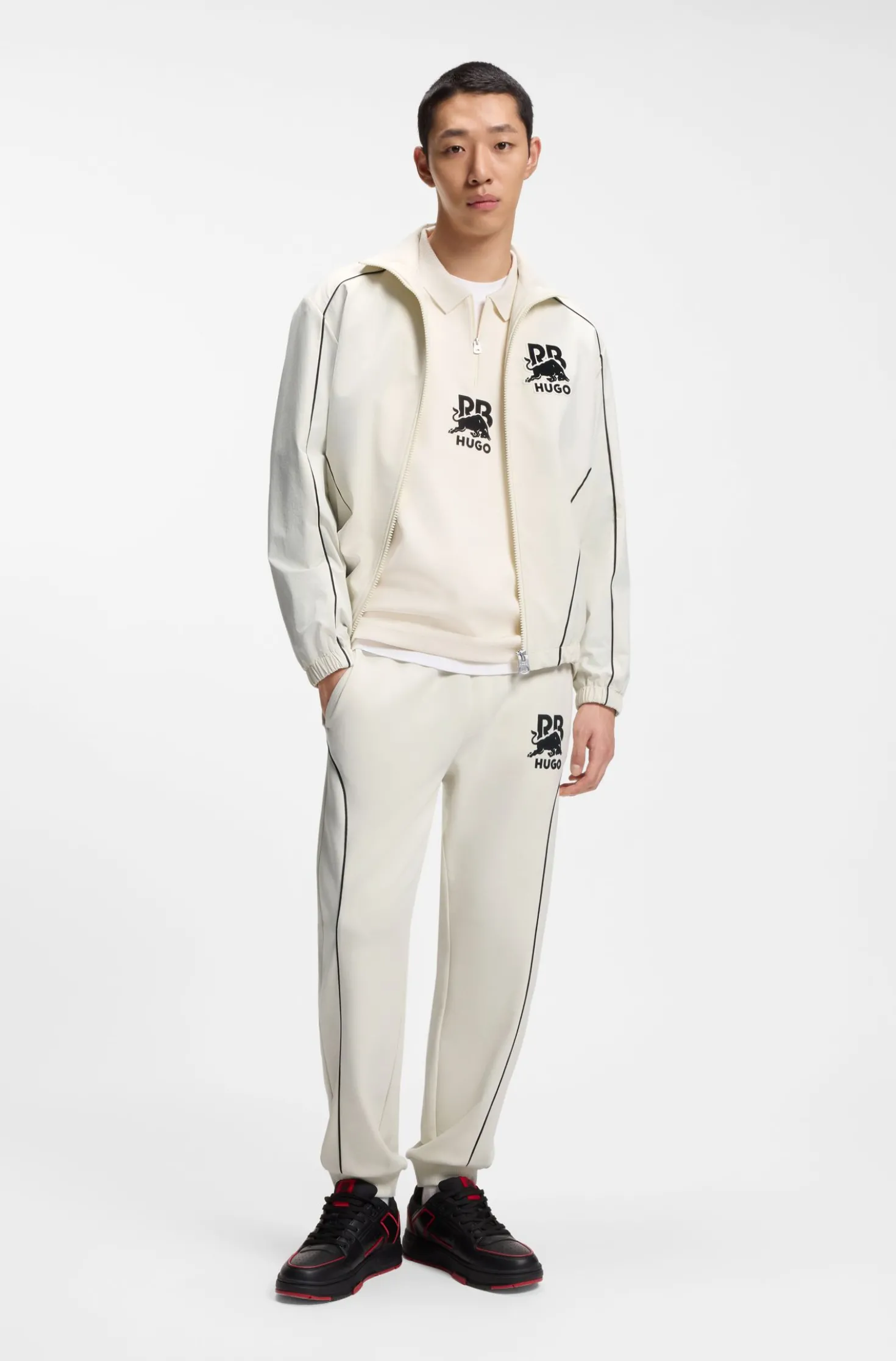 HUGO x RB zip-up jacket with bull motif