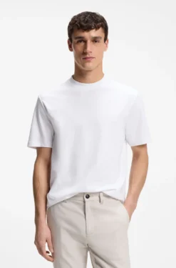 Interlock-cotton T-shirt with embroidered logo