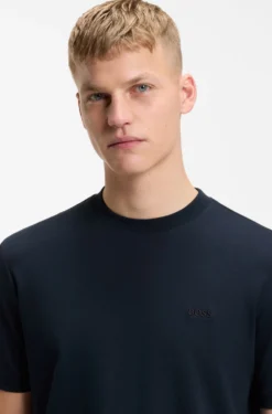 Interlock-cotton T-shirt with embroidered logo