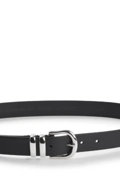 Italian-leather belt with double keeper