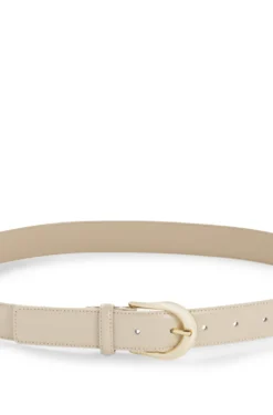 Italian-leather belt with golden buckle
