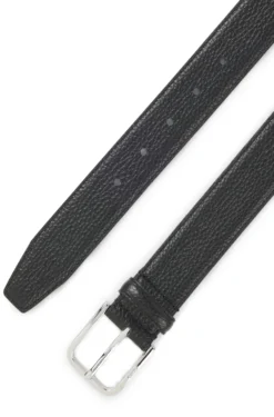 Italian-leather belt with pin buckle