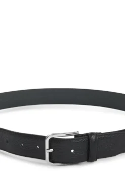 Italian-leather belt with pin buckle