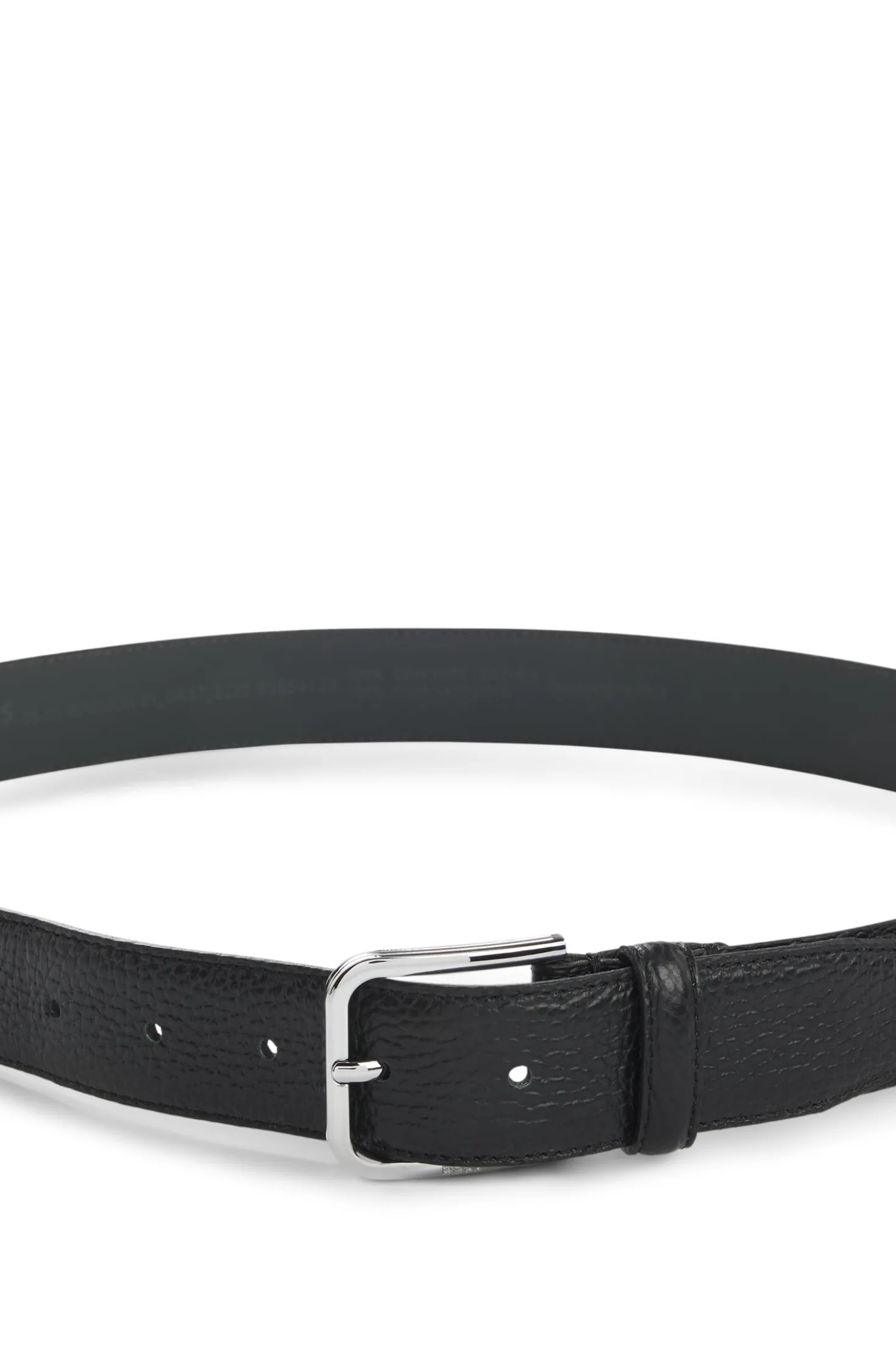 Italian-leather belt with pin buckle
