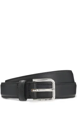 Italian-leather belt with pin buckle