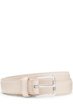 Italian-leather belt with pin buckle