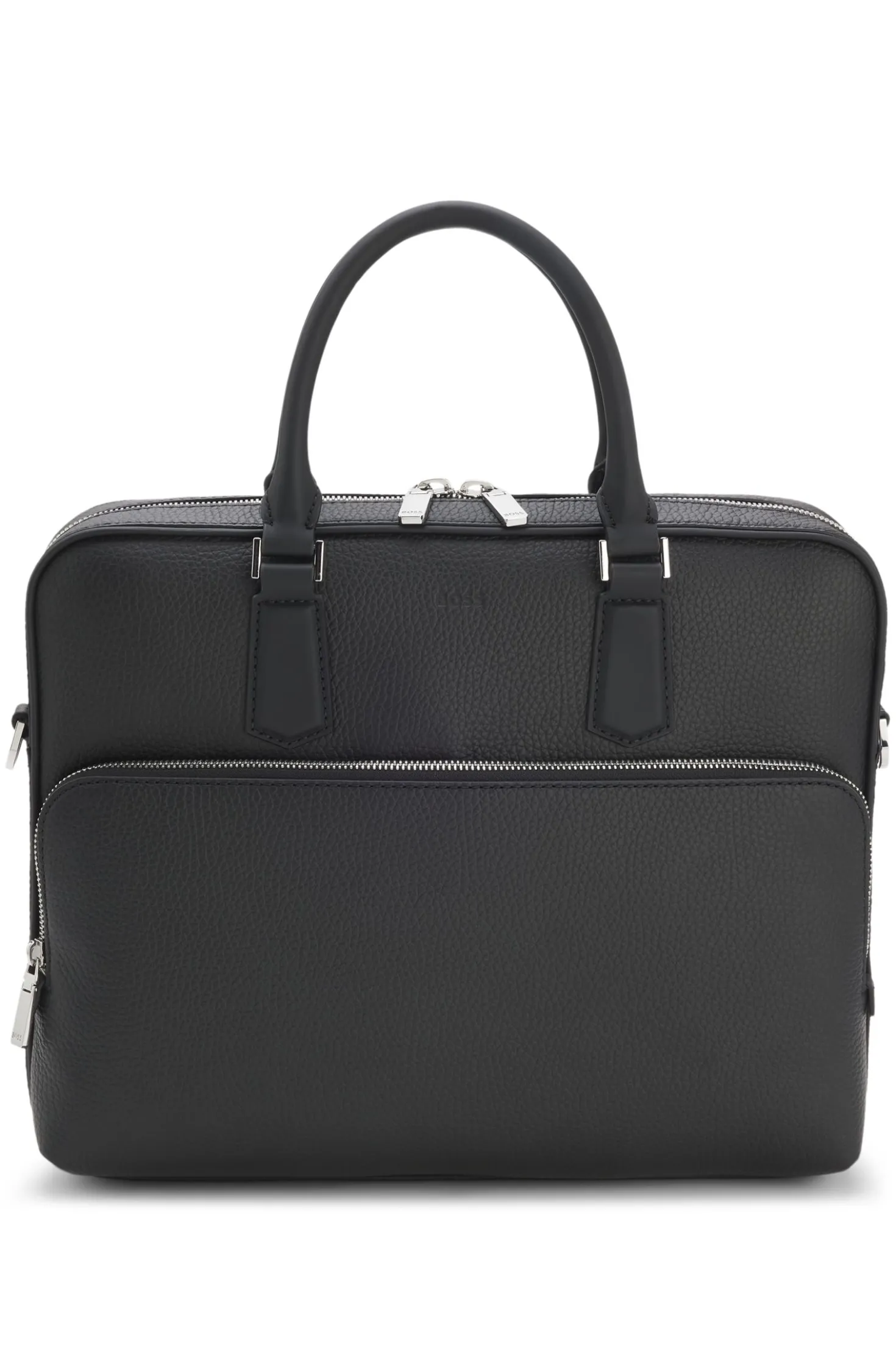 Italian leather document case with embossed logo