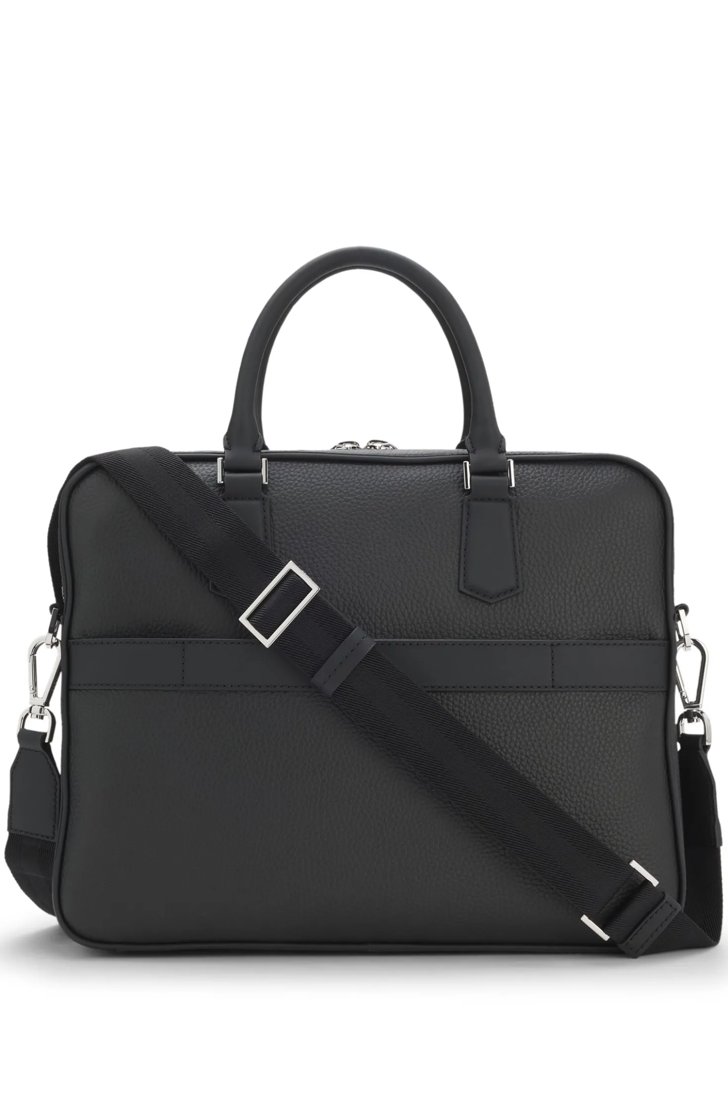 Italian leather document case with embossed logo
