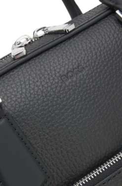 Italian leather document case with embossed logo