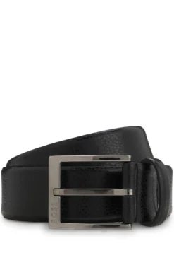 Italian-made belt in grained leather