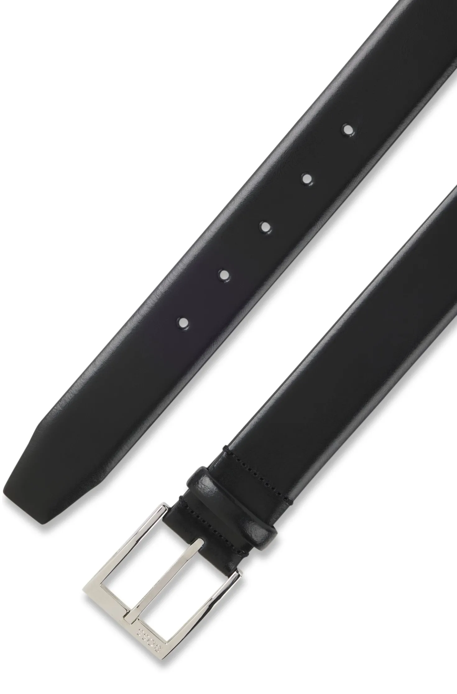 Italian-made belt with branded buckle
