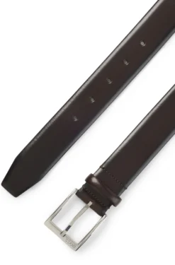 Italian-made belt with branded buckle